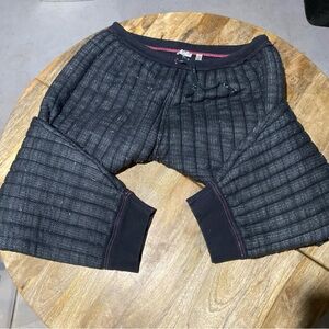 Free People Intimately Quilted Love PJ pajama pants Relaxed Soft Warm Black